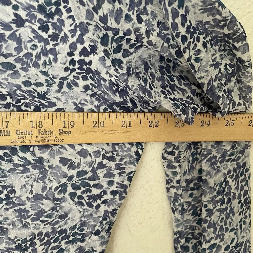 Express Women’s xL Floral Dress Short Tie Waist Blue Chiffon Long Sleeve Girly - Picture 10 of 11